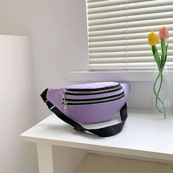 💙 Women’s Double Zip Front Pockets Adjustable Strap Fanny Pack - Picture 3 of 6